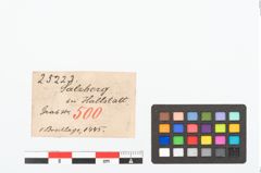 Etikett zu Bronzetülle (NHMW-PRAE-025223)